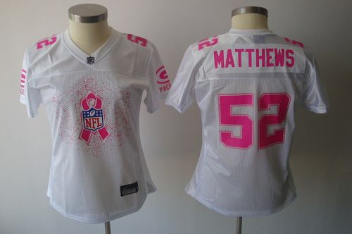 Packers #52 Clay Matthews White 2011 Breast Cancer Awareness Stitched NFL Jersey
